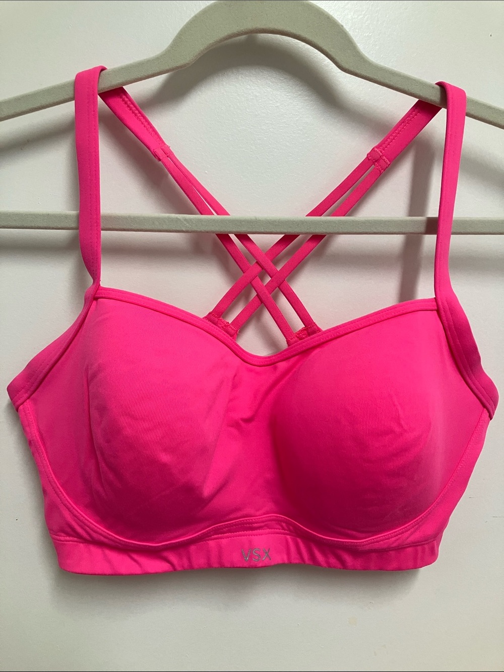 Victoria's Secret Neon Pink Strappy Padded Sports Bra